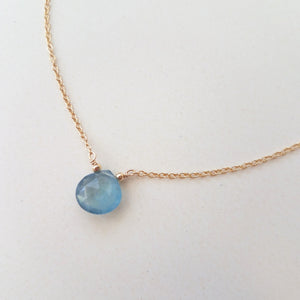 Aquamarine Drop Necklace - March Birthstone