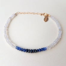 Sapphire Moonstone Beaded Bracelet