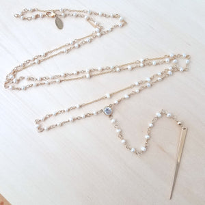 Pearl Rosary Lariat