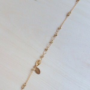 Mini Gold Rosary Lariat