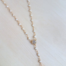 Mini Pearl Rosary Lariat