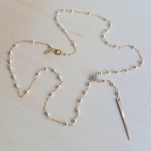 Mini Silver Rosary Lariat