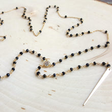 Black Spinel Rosary Lariat