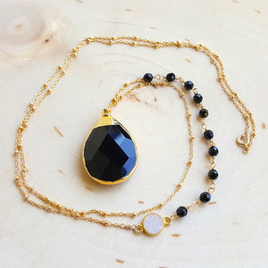 Agate and Druzy Pendant