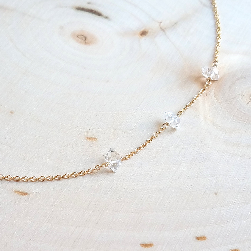 Triple Herkimer Diamond Necklace WS