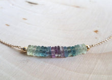 Ombre Fluorite Beaded Bar Necklace