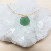 Gold Wrapped Green Aventurine Necklace