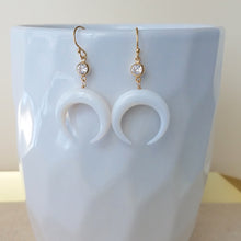 Mother of Pearl Double Horn Earrings