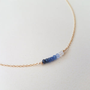 Ombre Sapphire Bar Necklace - September Birthstone