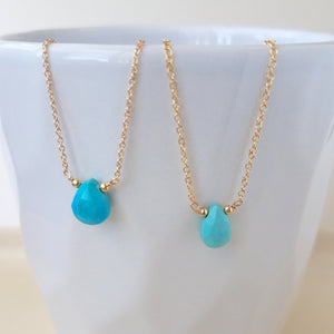Turquoise Drop Necklace - December Birthstone