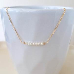 Pearl Bar Necklace - June Birthstone