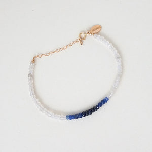 Sapphire Moonstone Beaded Bracelet
