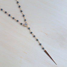 Mini Hematite Rosary Lariat