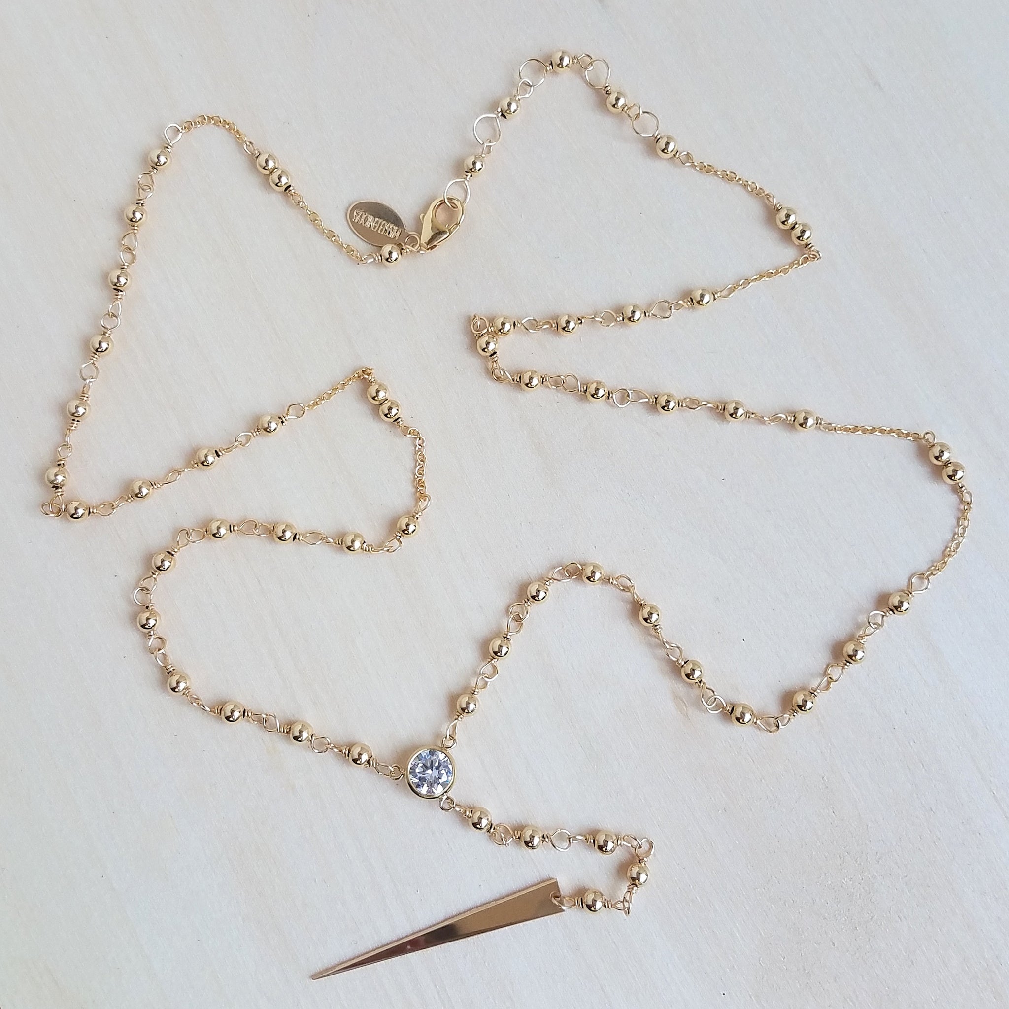 Mini Gold Rosary Lariat – MissElenious Jewelry1