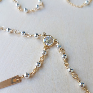 Mini Silver Rosary Lariat