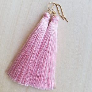 Short Tassel Earrings - Pink