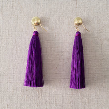 Short Tassel Earrings - Purple