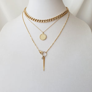 Oversize Clasp Charm Necklace