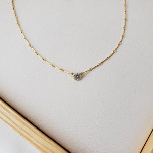 Solitaire Bar Chain Necklace